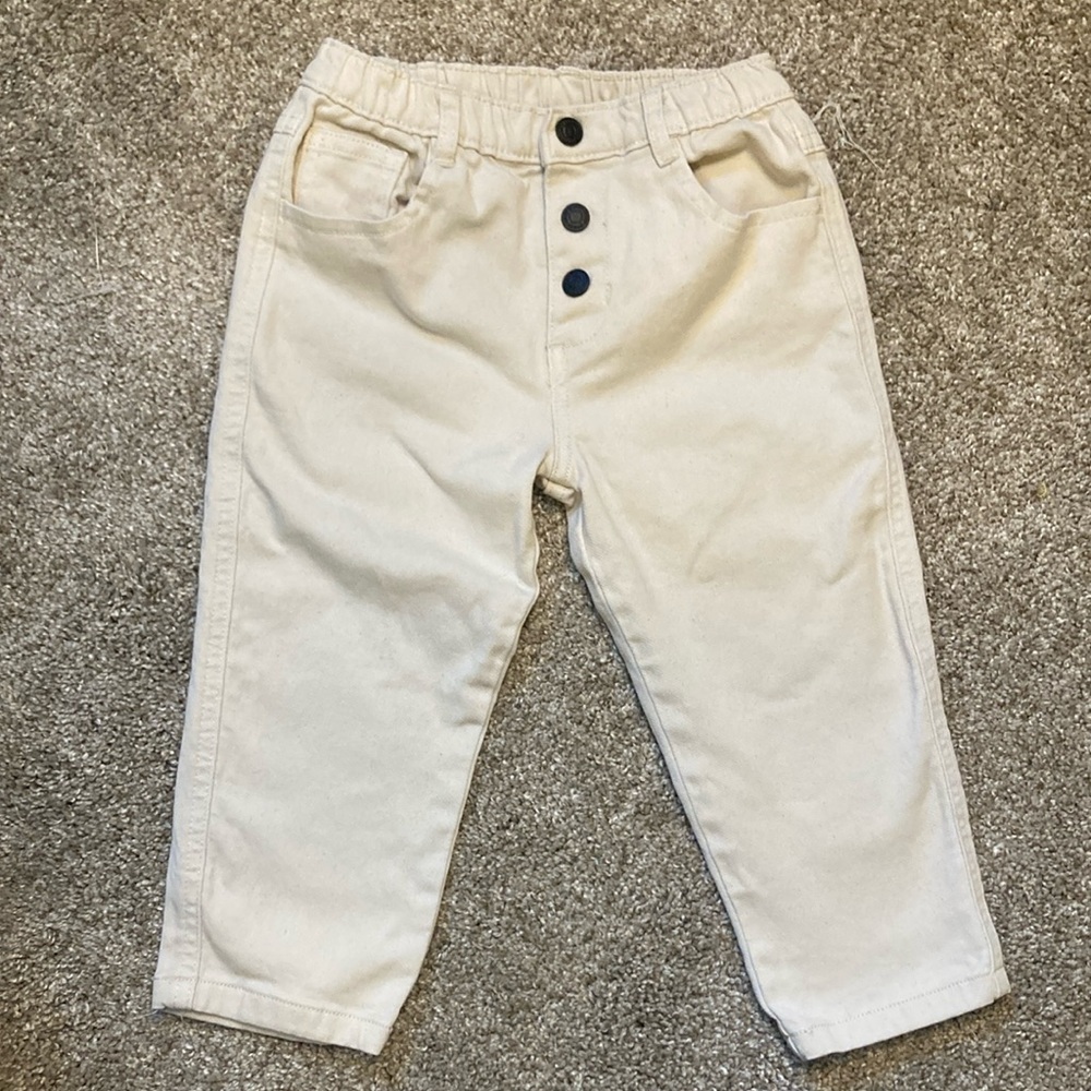 Easy Peasey Cream Casual Elastic Waist Bottoms 2T EUC